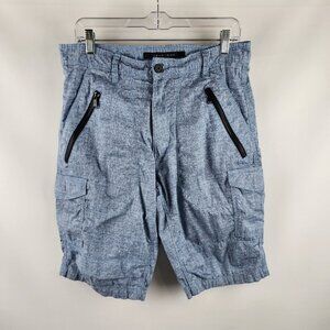 Sean John Shorts Mens 30x11 Blue Cargo Zipper Pockets
